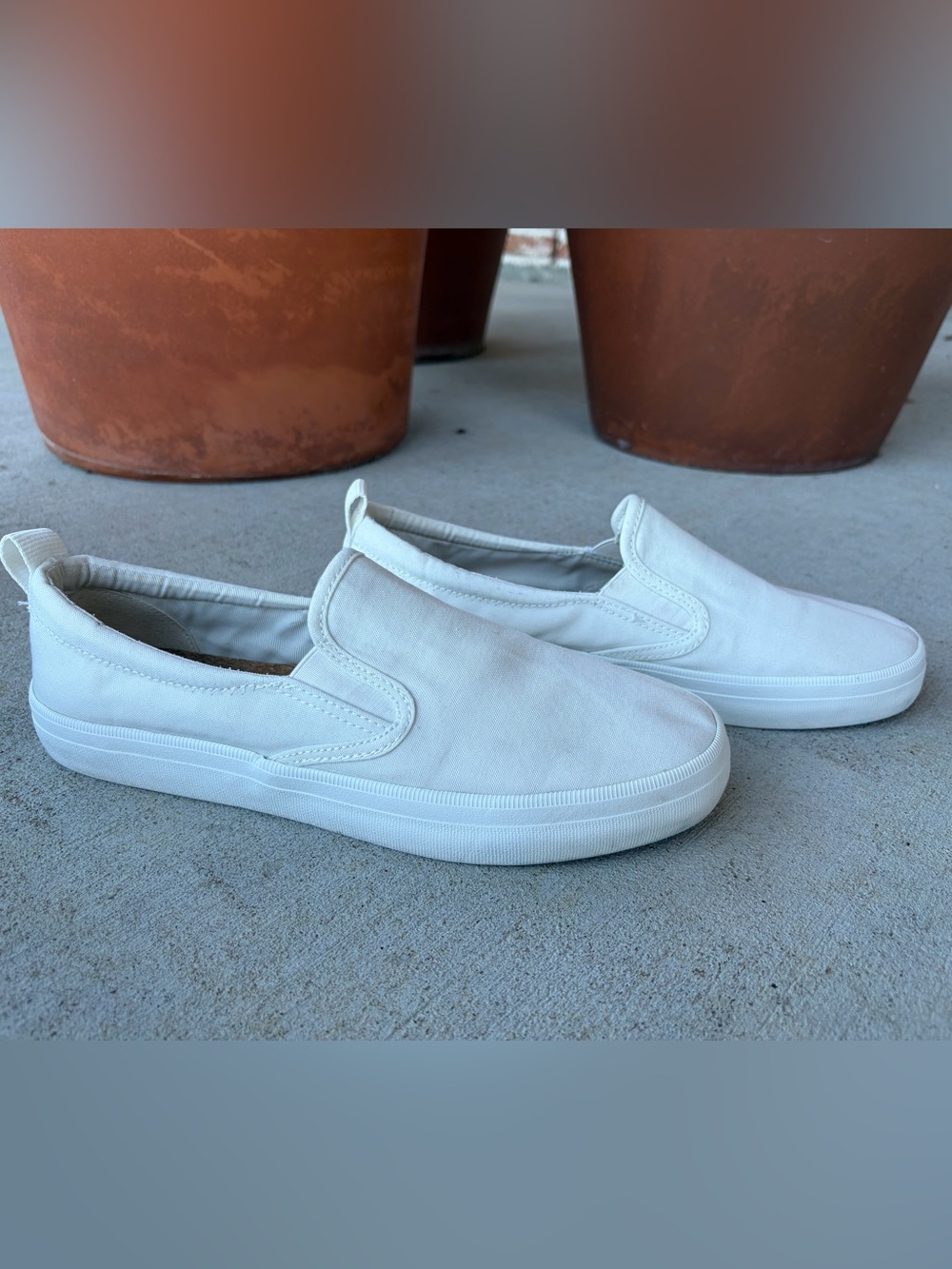 Sperry Women’s White Slip-On Canvas Sneakers